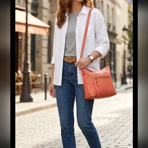 Fossil Vickery Hobo   Leather Shoulder Crossbody  Bag